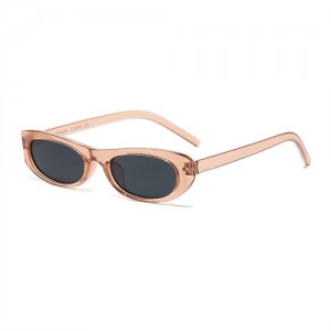 European and American Trend Oval Small Frame Retro Women Sunglasses - Clear Brown C6