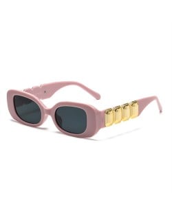 European and American Trend Rectangular Thick Frame Retro Wholesale Fashion Man and Women Sunglasses - Pink
