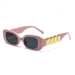 European and American Trend Rectangular Thick Frame Retro Wholesale Fashion Man and Women Sunglasses - Pink