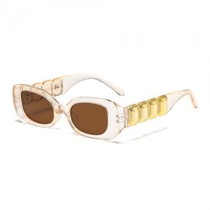 European and American Trend Rectangular Thick Frame Retro Wholesale Fashion Man and Women Sunglasses - Champagne