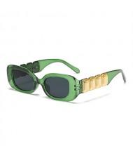 European and American Trend Rectangular Thick Frame Retro Wholesale Fashion Man and Women Sunglasses - Green