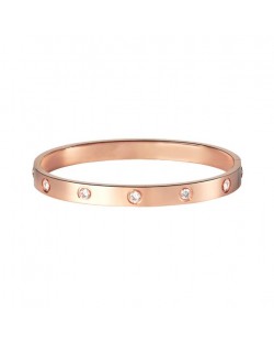 Shining Rhinestone Embellished U.S. High Fashion Wholesale Alloy Bracelet - Rose Gold