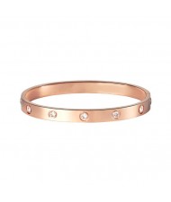 Shining Rhinestone Embellished U.S. High Fashion Wholesale Alloy Bracelet - Rose Gold