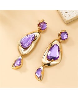 Fashion Boho Style Acrylic Geometric Shape Wholesale Women Dangle Earrings - Violet