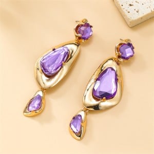 Fashion Boho Style Acrylic Geometric Shape Wholesale Women Dangle Earrings - Violet