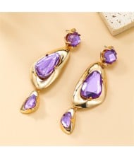 Fashion Boho Style Acrylic Geometric Shape Wholesale Women Dangle Earrings - Violet