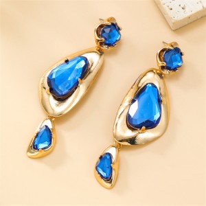 Fashion Boho Style Acrylic Geometric Shape Wholesale Women Dangle Earrings - Blue