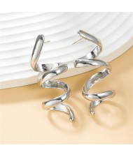 Fashion Thread Design Wholesale Alloy Women Earrings - Silver