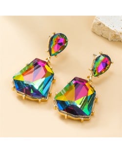 Geometric Stone Shape Design Fashion Wholesale Women Party Dangle Earrings - Green