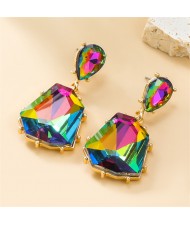 Geometric Stone Shape Design Fashion Wholesale Women Party Dangle Earrings - Green