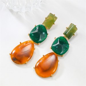 Bohemian Style Geometric Stone Shape Drop Design Fashion Wholesale Women Dangle Earrings