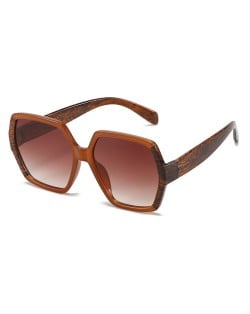 Trend Contrast Colors Design Thin Frame U.S. High Fashion Women Wholesale Sunglasses - Brown