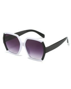 Trend Contrast Colors Design Thin Frame U.S. High Fashion Women Wholesale Sunglasses - White