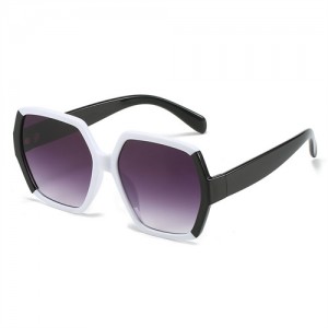 Trend Contrast Colors Design Thin Frame U.S. High Fashion Women Wholesale Sunglasses - White