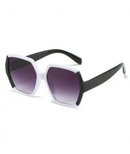 Trend Contrast Colors Design Thin Frame U.S. High Fashion Women Wholesale Sunglasses - White