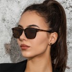 Vintage Classic Thin Frame Simple Design Wholesale Fashion Women Sunglasses - Black