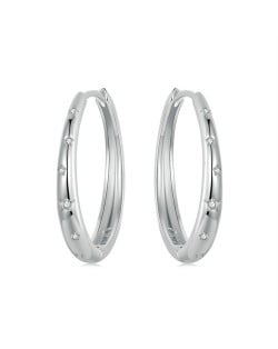 Bling Stars Classic Simple Hoop Design Women Wholesale 925 Sterling Silver Earrings