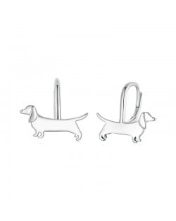 Animal Element Cute Sausage Dog Design Women Ear Clip Wholesale 925 Sterling Silver Earrings