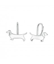 Animal Element Cute Sausage Dog Design Women Ear Clip Wholesale 925 Sterling Silver Earrings