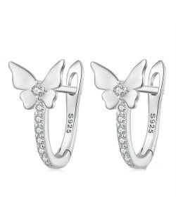 Fashion Insect Theme Element Butterfly Design Women Ear Clips Wholesale 925 Sterling Silver Earrings