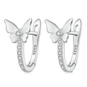 Fashion Insect Theme Element Butterfly Design Women Ear Clips Wholesale 925 Sterling Silver Earrings