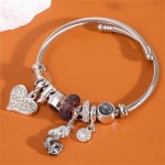 Heart and Mermaid Vintage Beads Fashion Wholesale Alloy Bracelet - Brown