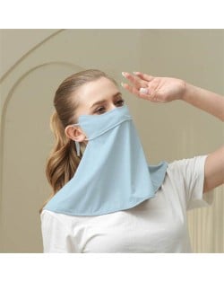 Ice Silk Texture Breathable Anti-UV Facial Sun Protection Semi-shade Face Mask - Light Blue