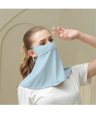 Ice Silk Texture Breathable Anti-UV Facial Sun Protection Semi-shade Face Mask - Light Blue