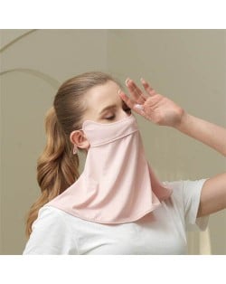 Ice Silk Texture Breathable Anti-UV Facial Sun Protection Semi-shade Face Mask - Pink