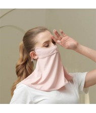 Ice Silk Texture Breathable Anti-UV Facial Sun Protection Semi-shade Face Mask - Pink