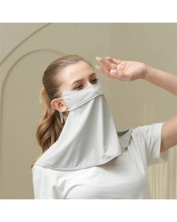 Ice Silk Texture Breathable Anti-UV Facial Sun Protection Semi-shade Face Mask - Light Gray