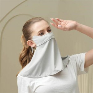 Ice Silk Texture Breathable Anti-UV Facial Sun Protection Semi-shade Face Mask - Light Gray
