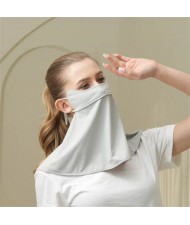 Ice Silk Texture Breathable Anti-UV Facial Sun Protection Semi-shade Face Mask - Light Gray