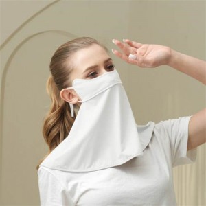 Ice Silk Texture Breathable Anti-UV Facial Sun Protection Semi-shade Face Mask - White