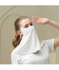 Ice Silk Texture Breathable Anti-UV Facial Sun Protection Semi-shade Face Mask - White