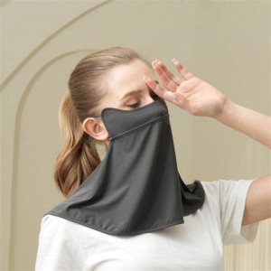 Ice Silk Texture Breathable Anti-UV Facial Sun Protection Semi-shade Face Mask - Dark Gray
