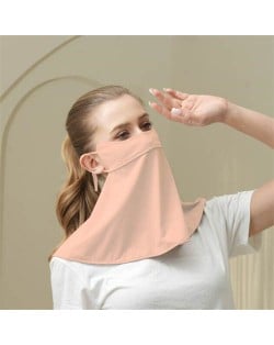 Ice Silk Texture Breathable Anti-UV Facial Sun Protection Semi-shade Face Mask - Orange Pink