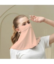 Ice Silk Texture Breathable Anti-UV Facial Sun Protection Semi-shade Face Mask - Orange Pink