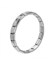 Popular Italy Elastic Watchband Design Wholesale Men's Stainless Steel Modular Bracelet - Silver