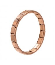 Popular Italy Elastic Watchband Design Wholesale Men's Stainless Steel Modular Bracelet - Rose Gold