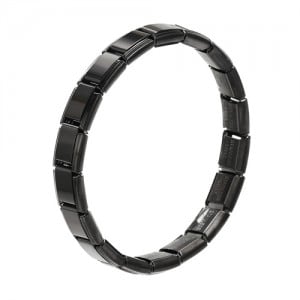 Popular Italy Elastic Watchband Design Wholesale Men's Stainless Steel Modular Bracelet - Black