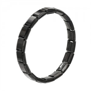 Popular Italy Elastic Watchband Design Wholesale Men's Stainless Steel Modular Bracelet - Black