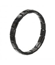 Popular Italy Elastic Watchband Design Wholesale Men's Stainless Steel Modular Bracelet - Black