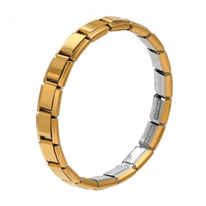 Popular Italy Elastic Watchband Design Wholesale Men's Stainless Steel Modular Bracelet - Golden