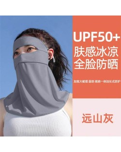 Ice Silk Breathable Anti-UV Sun Protection Full Face Mask - Dark Gray
