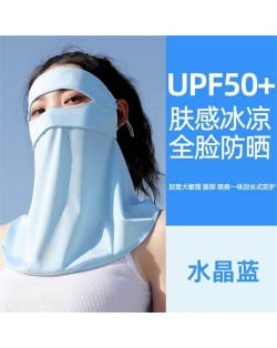 Ice Silk Breathable Anti-UV Sun Protection Full Face Mask - Blue