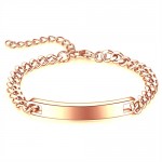 Simple Design Polishing Thick Chain Wholesale Men Stainless Steel Bracelet - Rose Gold
