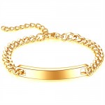 Simple Design Polishing Thick Chain Wholesale Men Stainless Steel Bracelet - Silver