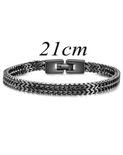 Fashion Snake Chain Design Wholesale Men Stainless Steel Bracelet - Gun Black