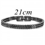 Fashion Snake Chain Design Wholesale Men Stainless Steel Bracelet - Gun Black